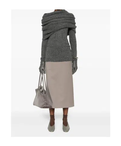 Entire Studios Bound Off-shoulder Sweater In Gray