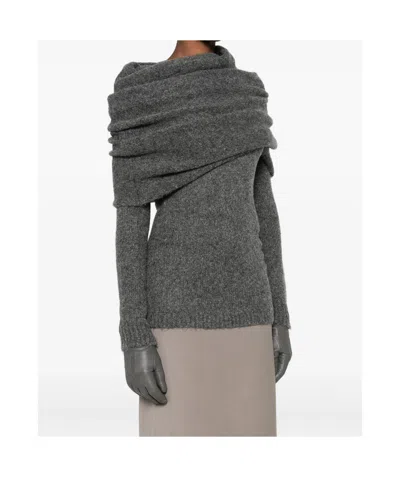 Entire Studios Bound Off-shoulder Sweater In Gray