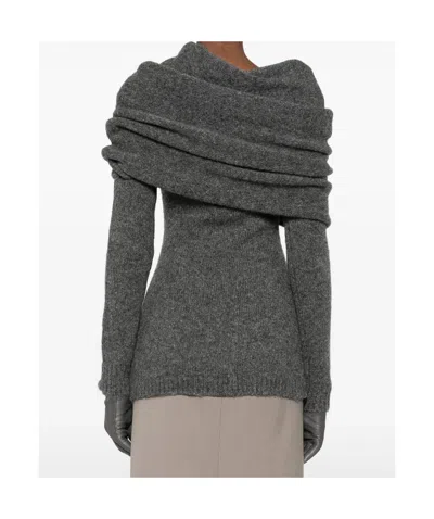 Entire Studios Bound Off-shoulder Sweater In Gray