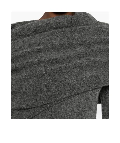 Entire Studios Bound Off-shoulder Sweater In Gray