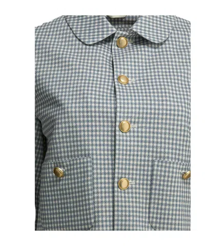 Circolo 1901 Gingham Button-front Jacket In Blue