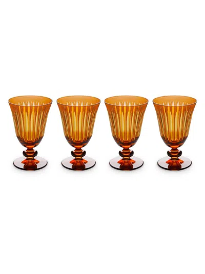 L'objet Prism 4-piece Wine Glass Set In Orange