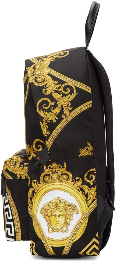 Shop Versace Black Coup De Dieux Backpack