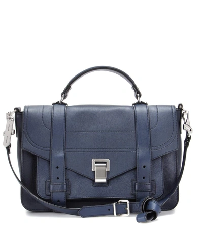 Proenza Schouler Ps1+ Medium Leather Satchel Bag, Indigo In Blue