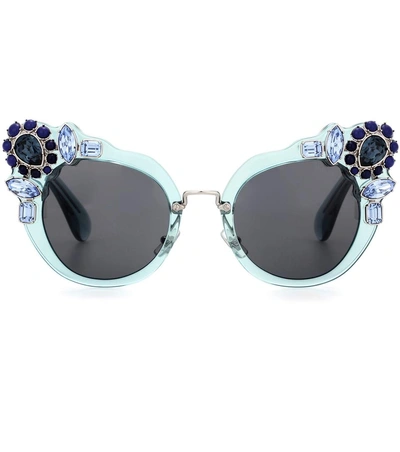 Miu Miu Embellished Cat-eye Sunglasses In One Color