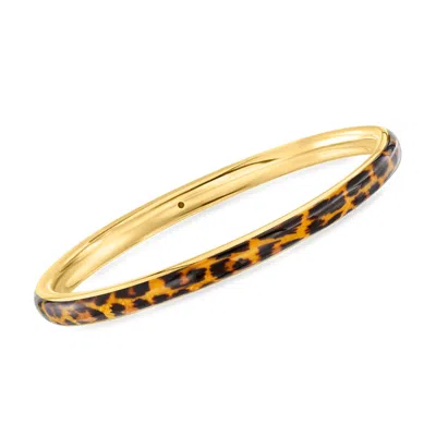Ross-simons Italian Leopard-print Enamel Bangle Bracelet In 18kt Gold ...