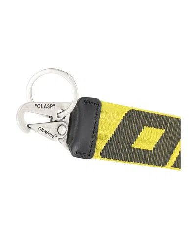 Off-white Logo Strap Keyring In Yellow