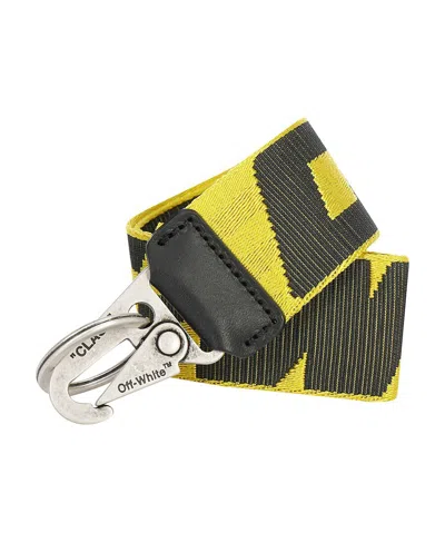 Off-white Logo Strap Keyring In Yellow