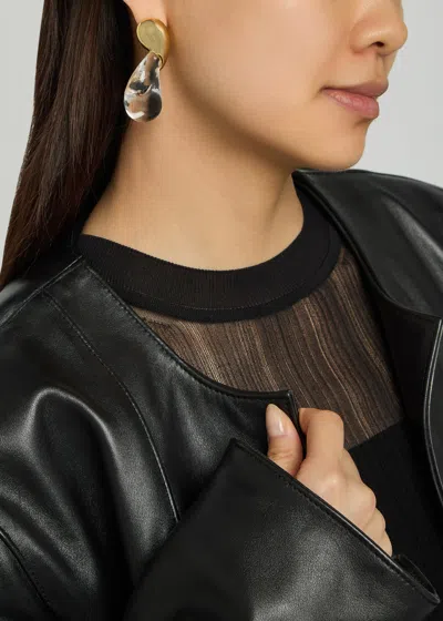 Alexis Bittar Liquid Lucite 14kt Gold-plated Drop Earrings In White