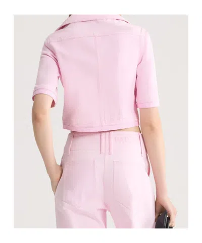 Patou Short-sleeves Buttoned Jacket In Pink