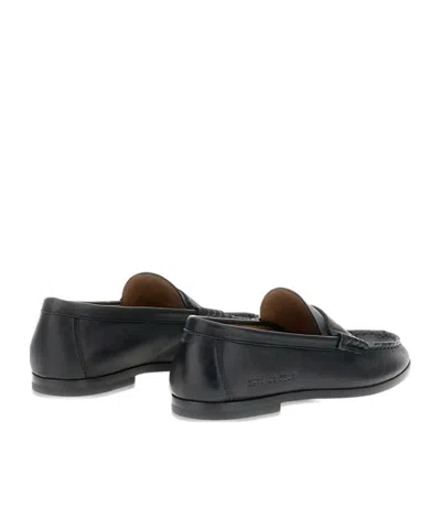 Common Projects Strap Leather Loafers In Black