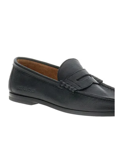 Common Projects Strap Leather Loafers In Black