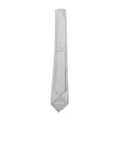 Tom Ford Textured Tie In Gray