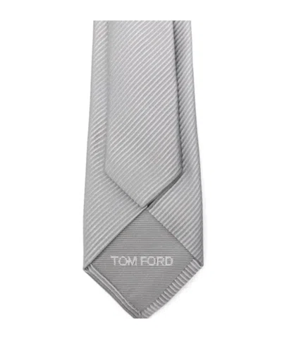Tom Ford Textured Tie In Gray