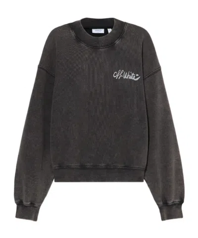 Off-white Off Marker Over Pullover Marble Black In Gray