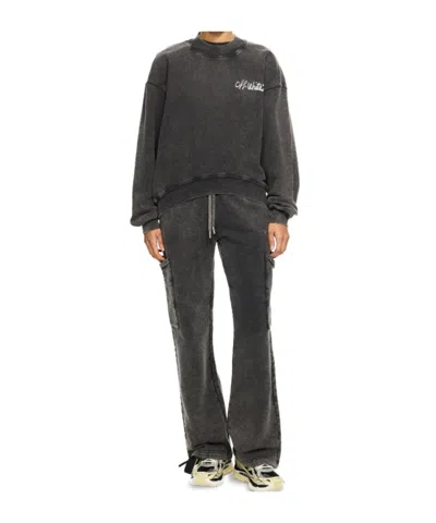 Off-white Off Marker Over Pullover Marble Black In Gray