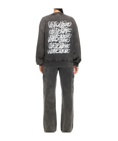 Off-white Off Marker Over Pullover Marble Black In Gray