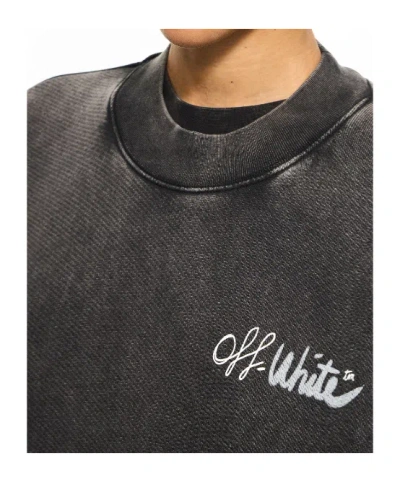 Off-white Off Marker Over Pullover Marble Black In Gray