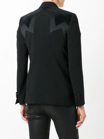 Shop Neil Barrett Geometric Panel Insert Blazer In Black
