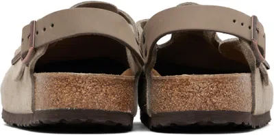 Birkenstock Closed-toe Sandals With Adjustable Strap And Cork Footbed In Gray