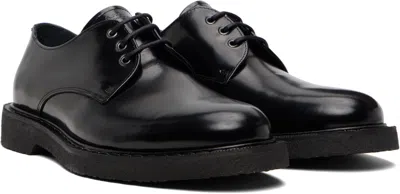 Apc Glazed Leather Derbies In Black