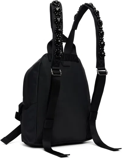 Simone Rocha Black Beaded Utility Bow Backpack In Black