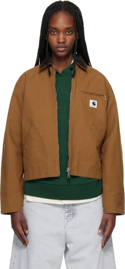 Carhartt Og Detroit Zip-up Jacket In Brown