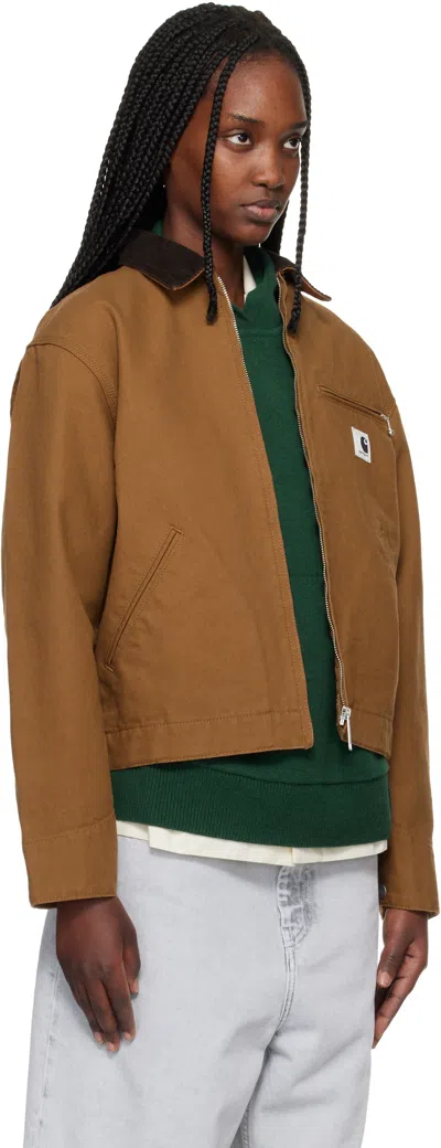 Carhartt Og Detroit Zip-up Jacket In Brown