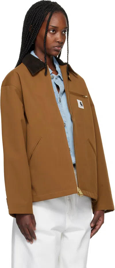 Carhartt Og Detroit Zip-up Jacket In Brown