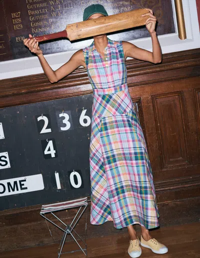 Boden Erma Madras Linen Maxi Dress In Multi