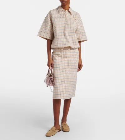 Prada Triangle Logo Suede Loafer Mules In Sand