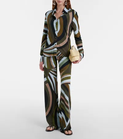 Pucci Iride Print Long-sleeved Shirt In Multi