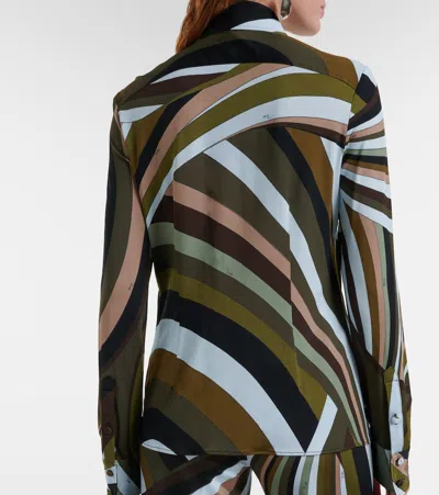 Pucci Iride Print Long-sleeved Shirt In Multi