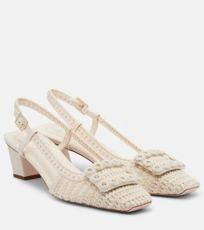 Roger Vivier Belle Vivier 45 Braided Metallic Leather Slingback Pumps In Multi