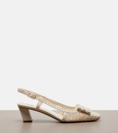 Roger Vivier Belle Vivier 45 Braided Metallic Leather Slingback Pumps In Multi