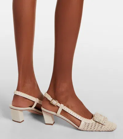 Roger Vivier Belle Vivier 45 Braided Metallic Leather Slingback Pumps In Multi