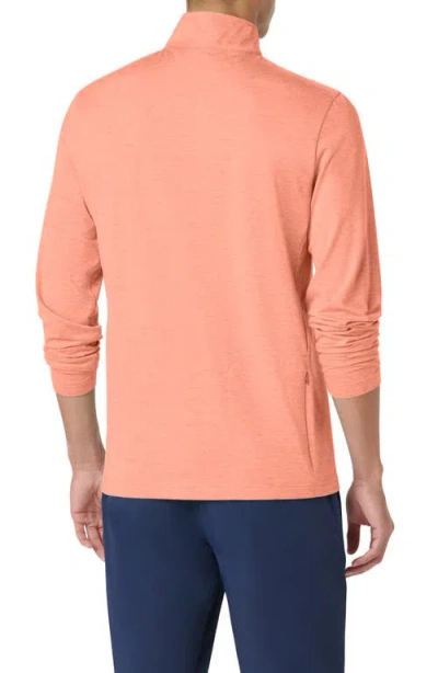 Bugatchi Quarter Zip Performance Pullover In Orange