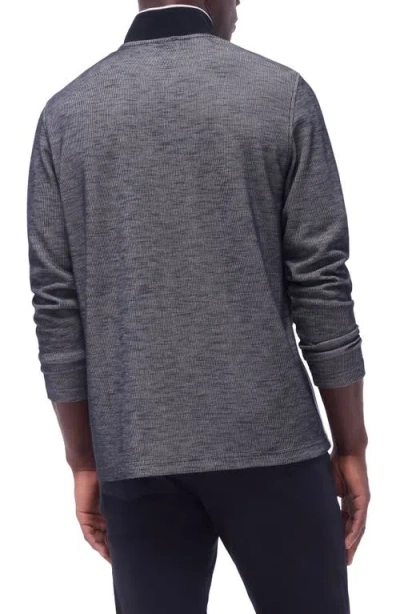 Bugatchi Quarter Zip Performance Pullover In Black