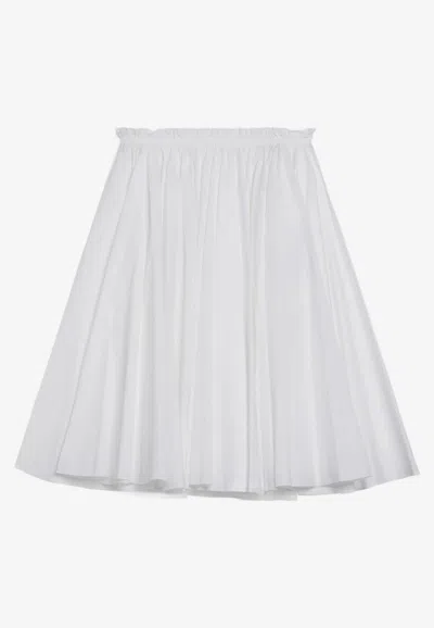 Ami Alexandre Mattiussi Ami Paris Ami Paris Cotton Midi Corolla Skirt In White
