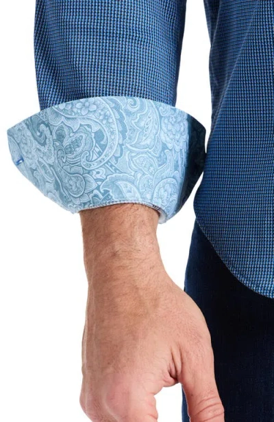 Robert Graham Cortland Stretch Cotton Button-up Shirt In Blue