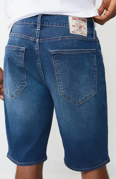 True Religion Bobby Initial Patch Shorts In Blue