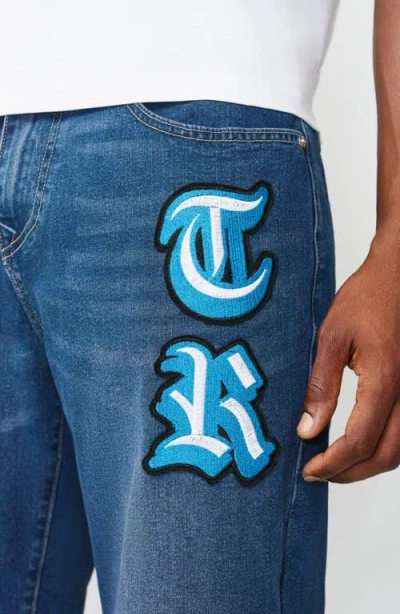 True Religion Bobby Initial Patch Shorts In Blue