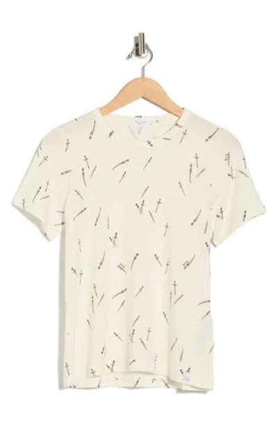 Rag & Bone Dagger Print Cotton Blend T-shirt In Multi