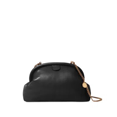 Stella Mccartney Chain Strap Clutch Bag Soft Structure In Black