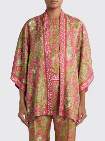 Etro Paisley Foliage Open Front Knitwear Piece In Red