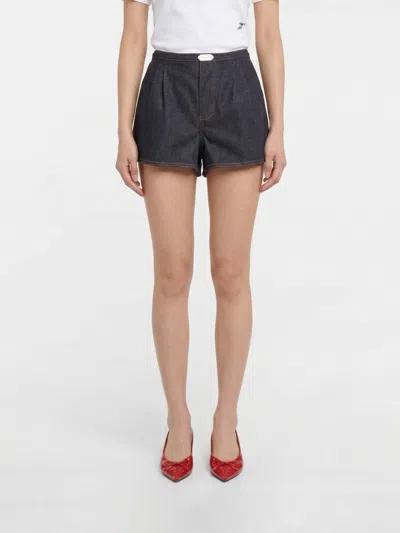 Jacquemus Amelo Shorts Contrast Stitching Elastic Waistband In Blue