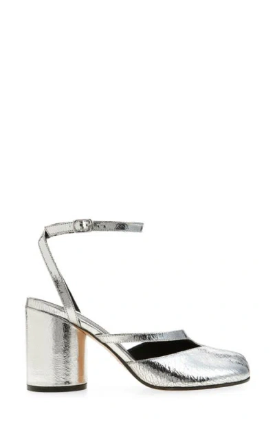 Maison Margiela Tabi Broken Mirror Leather Split-toe Pumps In Metallic
