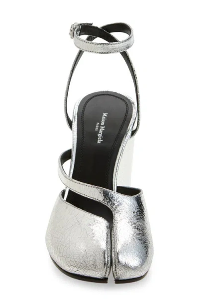 Maison Margiela Tabi Broken Mirror Leather Split-toe Pumps In Metallic