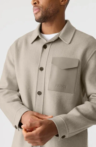 Mackage Emmanuel Double Face Wool Overshirt In Neutral