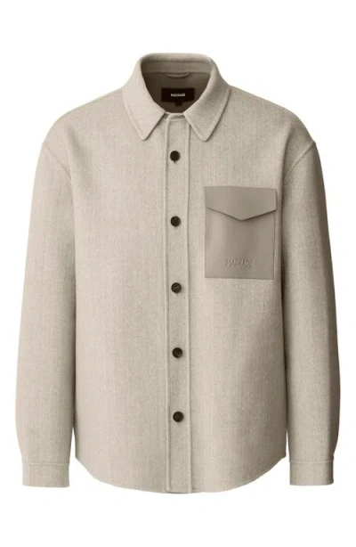 Mackage Emmanuel Double Face Wool Overshirt In Neutral